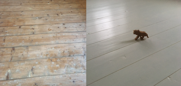 houten vloer wit verven